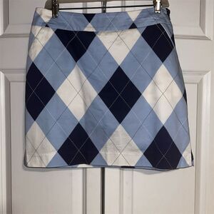 Loudmouth Women's Argyle Golf Skort Blue & White Size 6 Short